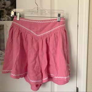 Pink linen shorts